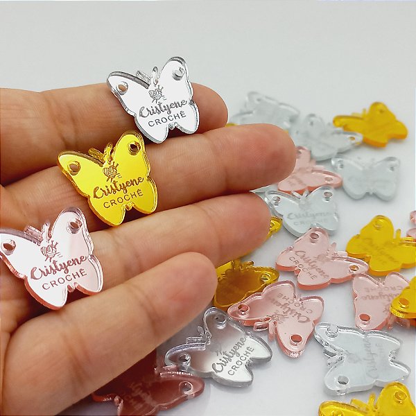 Tag Acrilica Borboleta 2x1,9cm