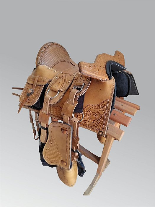 Arreio Campeiro Infantil Couro Legítimo Completo