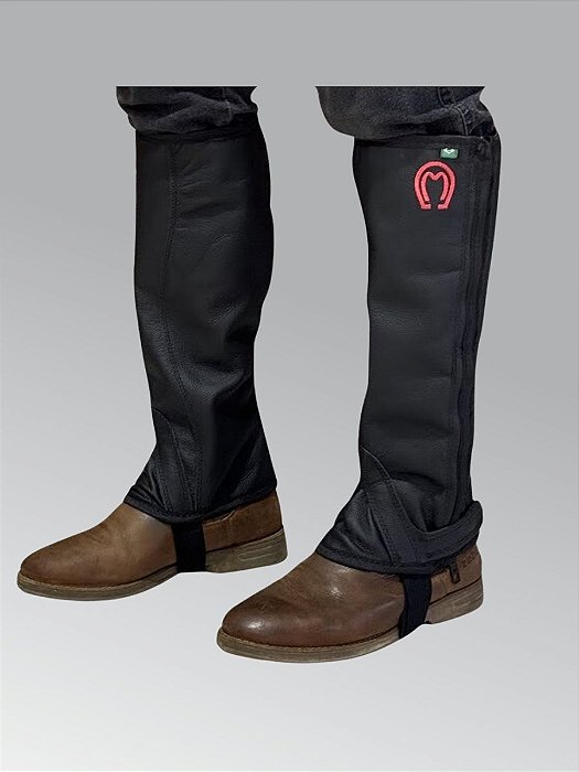 Perneira de Couro Vaqueta Mangalarga - Preta