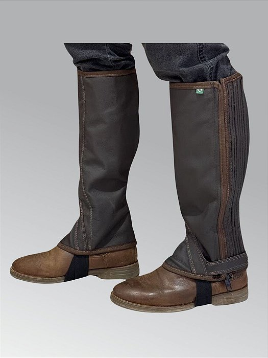 Perneira de Couro Vaqueta - Marrom