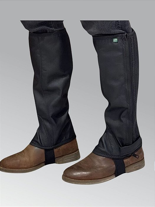 Perneira de Couro Vaqueta - Preta