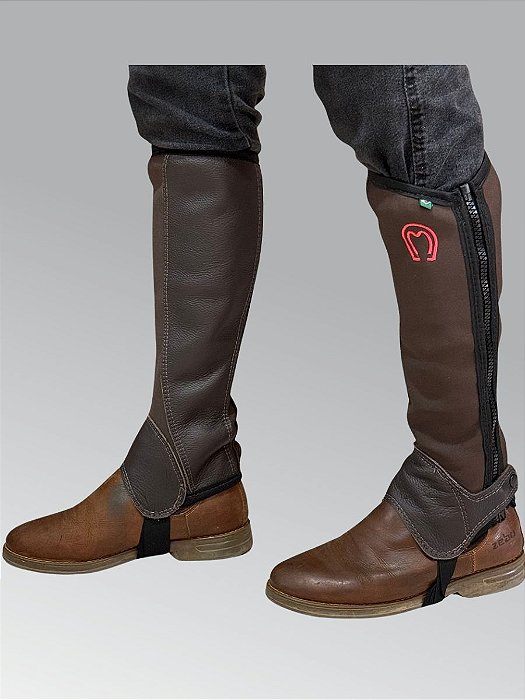 Perneira de Neoprene Reforçada Bordado Mangalarga - Marrom