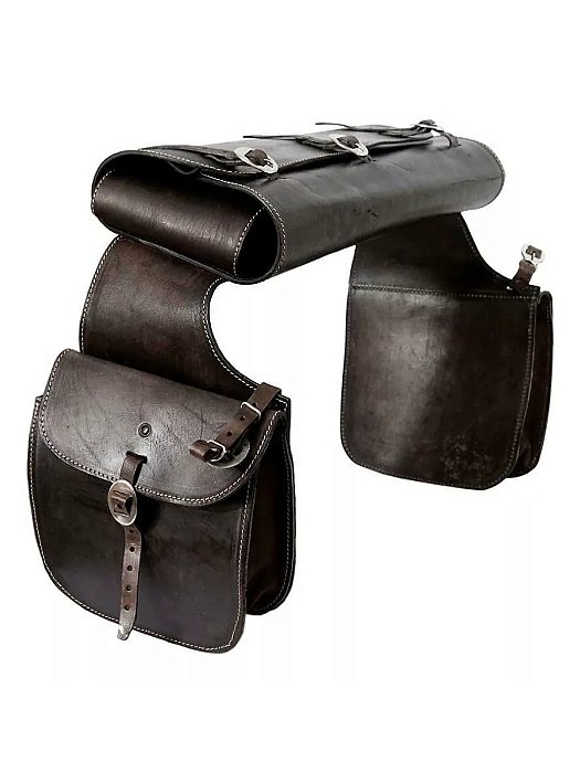 Alforge de Couro Com Porta Capas - Marrom