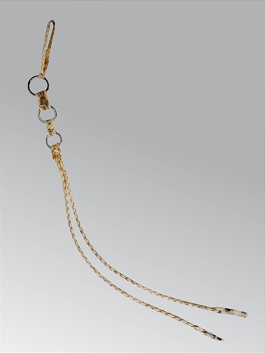 Chicote De Couro Couro Cru 3 Argolas