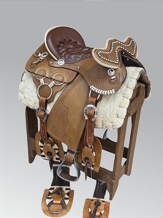 Arreio 3 Argolas Luxo Com Paralamas Real - Amarelo