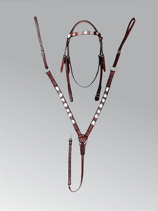 Cabeçada e Peitoral Trinity Ref. 1002 Couro Legítimo