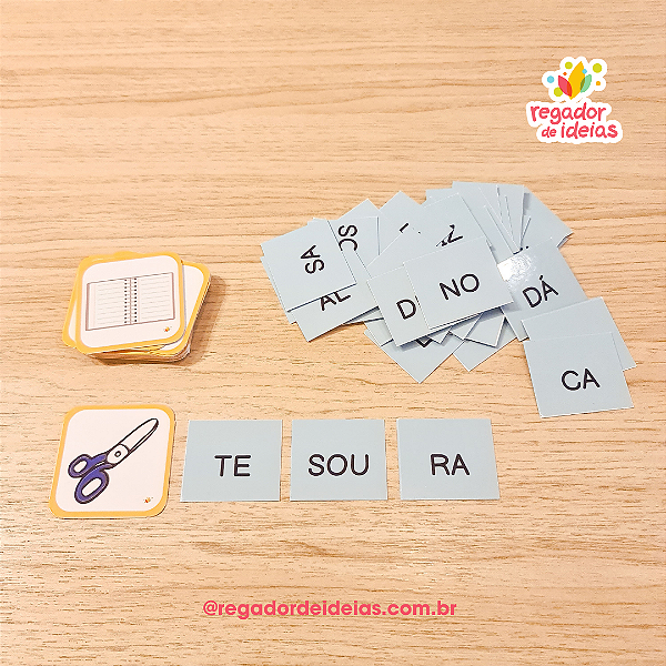 Jogo Pedagógico das Rimas para Alfabetização Infantil, 24 cartas, Ideias  e Palavras