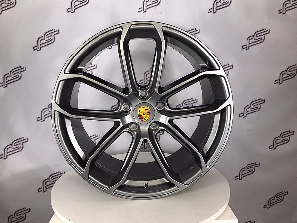 Jogo De Rodas Cayenne Gts Grafite 5x130 - 22x10