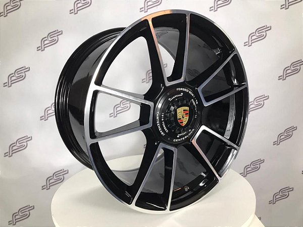 Jogo De Rodas Porsche GT3 Forged P/ 911/992 Preto Diamantado 5x130 - 20X8,5 e 21x11,5