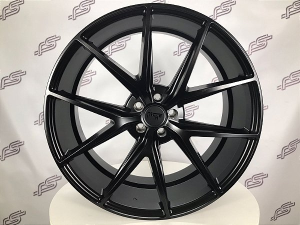 Jogo De Rodas Niche Misano Preto Semi-Brilho 5x108 - 22x9