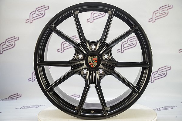 Jogo De Rodas Porsche Boxster 981 Preto Fosco 5x130 - 20x8,5 E 20x9,5