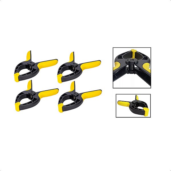 Kit 4 Grampos Plástico 9  Polegadas Multiuso Prendedor