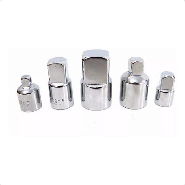 Adaptadores Soquetes Cromo Vanadium 5 Peças 1/4 3/8 1/2 3/4