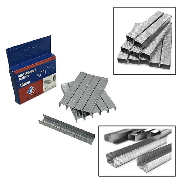 Grampo Para Pistola Pneumática Grampeador Tapeceiro 10mm