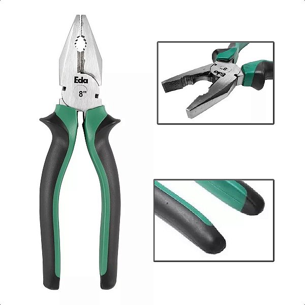 Alicate Uni Abertura de 8" Pols Aço Carbono Emborrachado