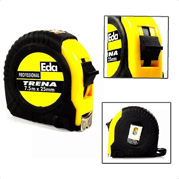 Trena 7,5mX25mm Ponta Imantada Emborrachada EDA Profissional