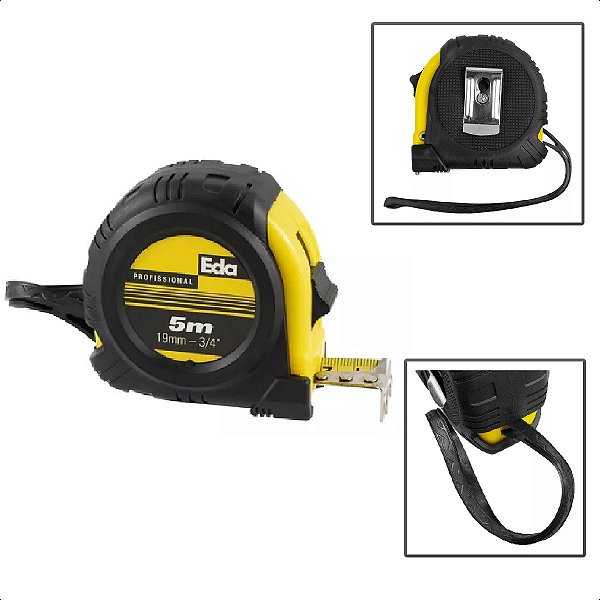 Trena 5mX19mm Ponta Imantada Emborrachada Eda Profissional