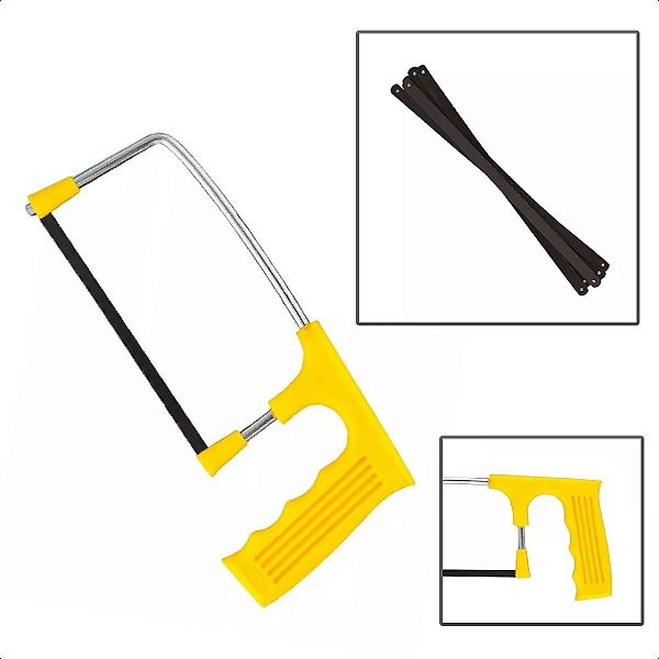 Arco De Serra Tico-Tico Manual Com 5 Lâminas Aço Carbono