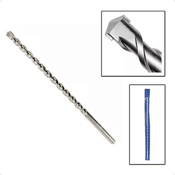 Broca de Widea 8mm Extra Longa Com 400mm Alvenaria