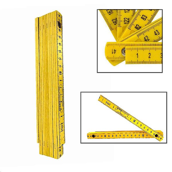 Metro Duplo Escala Métrica 2 Metros Amarelo