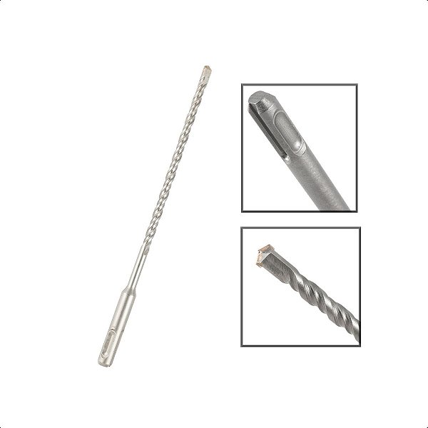 Broca SDS Plus 10x210 mm Aço Carbono Tungstênio Martelete