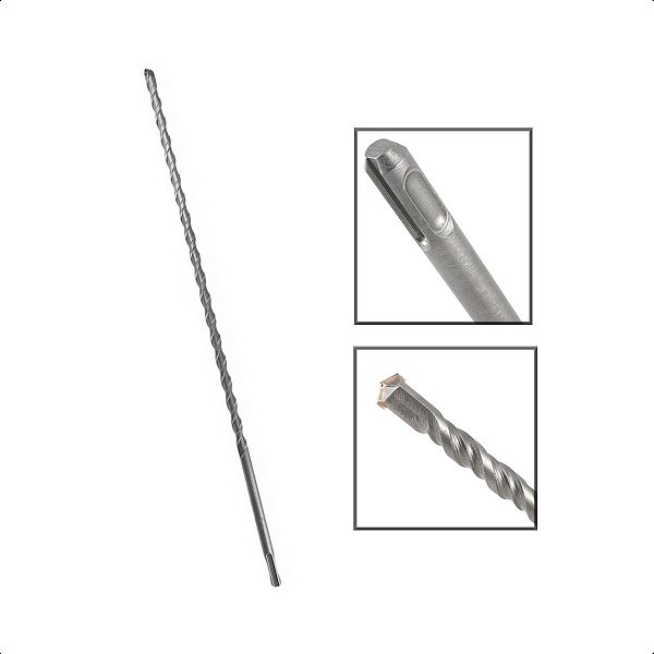 Broca SDS Plus 12x110 mm Aço Carbono Tungstênio Martelete