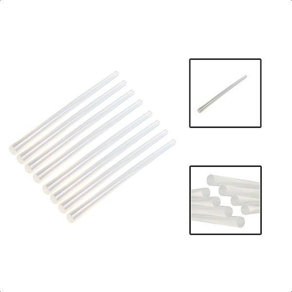 Bastão Cola Quente Hot Melt 8 Tubos 7,5mmX300mm (0,7cmX30cm)