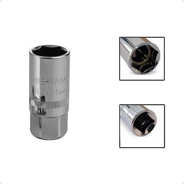 Soquete de Retirar Vela Encaixe 1/2 21mm Sextavado