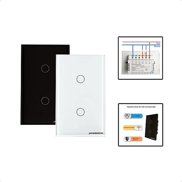 Interruptor Zigbee Touch 2 Botões Inteligente 4x2