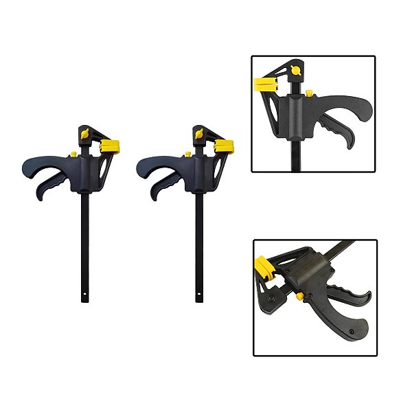 Kit 2 Grampos Sargento Aperto Rápido Madeira 200x375x60mm