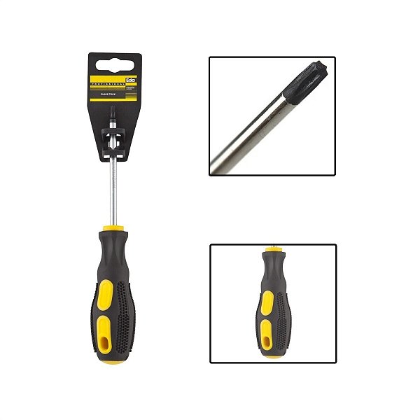 Chave De Fenda Ponta Torx T15 x 100mm Cabo Emborrachado