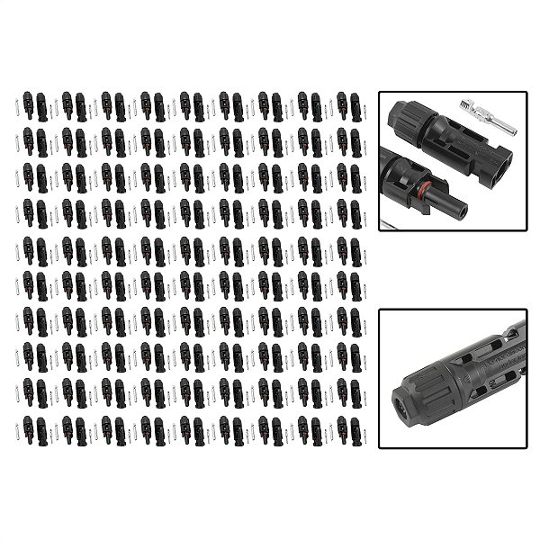 Kit 90 Pares de Conectores MC4 Para Sistemas Fotovoltaico