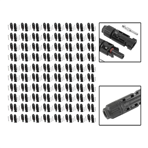Kit 80 Pares de Conectores MC4 Para Sistemas Fotovoltaico