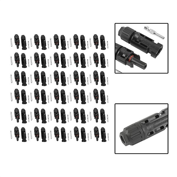 Kit 30 Pares de Conectores MC4 Para Sistemas Fotovoltaico
