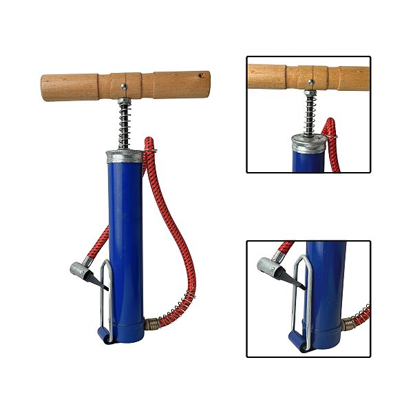 Bomba De Ar Manual Encher Inflar Pneus Bicicleta Moto 21 cm