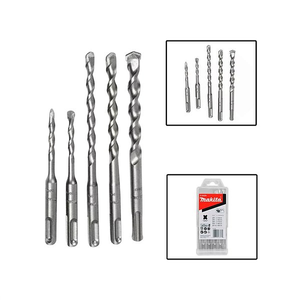 Jogo De Brocas Para Concreto SDS Plus De 6 a 10mm 5 Peças