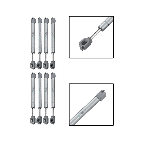 8 Amortecedor Porta Armário Pistão Gás 150N Capacidade 15Kg
