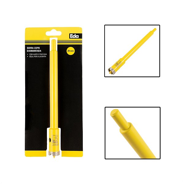 Serra Copo Diamantada 20mm Com Haste 170mm