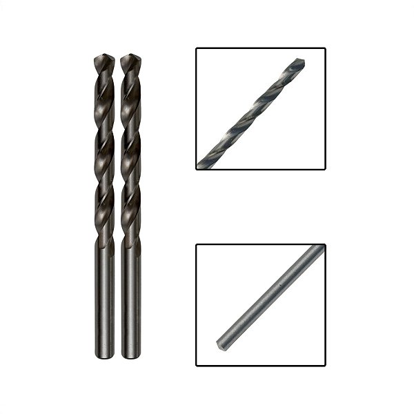 Kit 2 Brocas Paralelas De Aço Rápido HSS 2,5mm