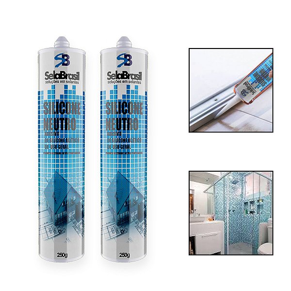 Kit 2 Silicone Neutro Incolor Transparente Tubo Uso Geral