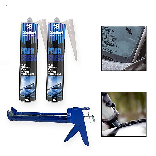 kit 2 Cola Adesivo Para Brisa Vidro Automotivo c/ Aplicador