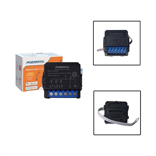 Interruptor Relé Módulo Mini Zigbee 3 Canais Tuya Alexa