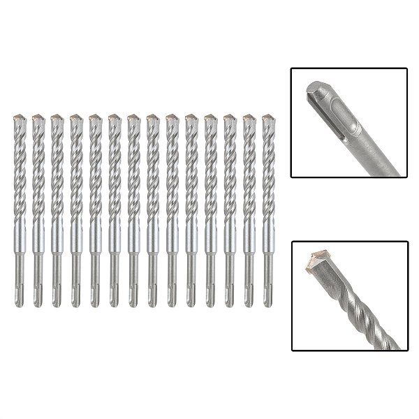 Jogo 14 Brocas SDS Plus 18x210 mm Aço Carbono Tungstênio