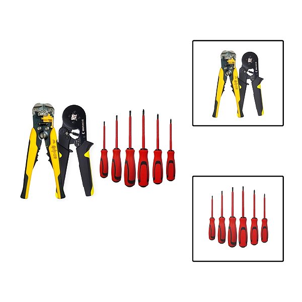 Kit Alicate Crimpador Prensa Terminal Chaves Isoladas