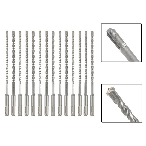 Jogo 14 Brocas SDS Plus 8x160 mm Aço Carbono Tungstênio