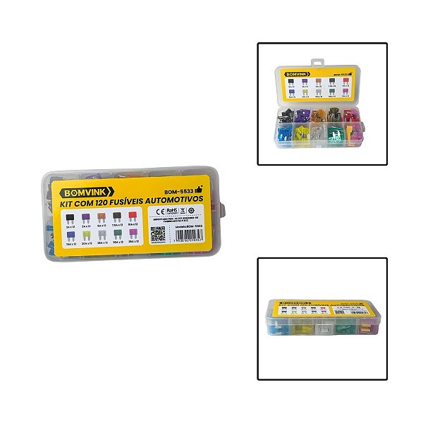 Kit Fusível Com Estojo 120 Peças
