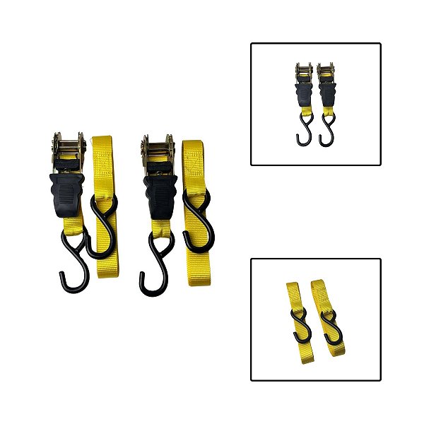 Kit 2 Cintas Fixação Carga Catraca 700kg 4,5 Metros