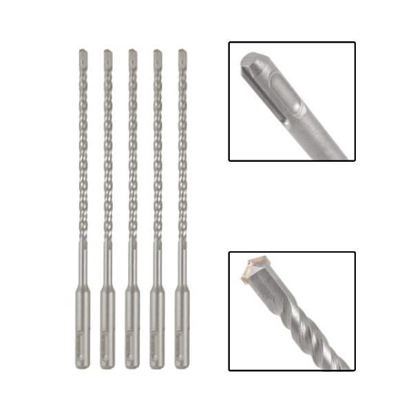 Jogo 5 Brocas SDS Plus 6X310 mm Aço Carbono Tungstênio