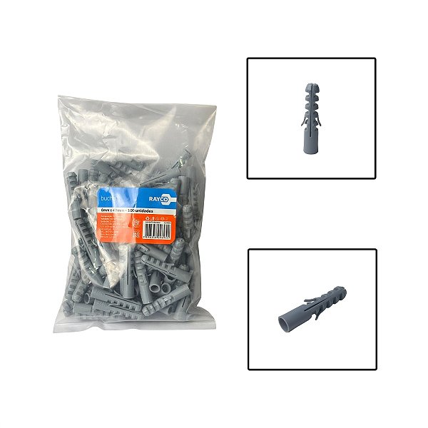 Pacote Bucha Fixa Sem Anel 8x40mm 100 Unidades