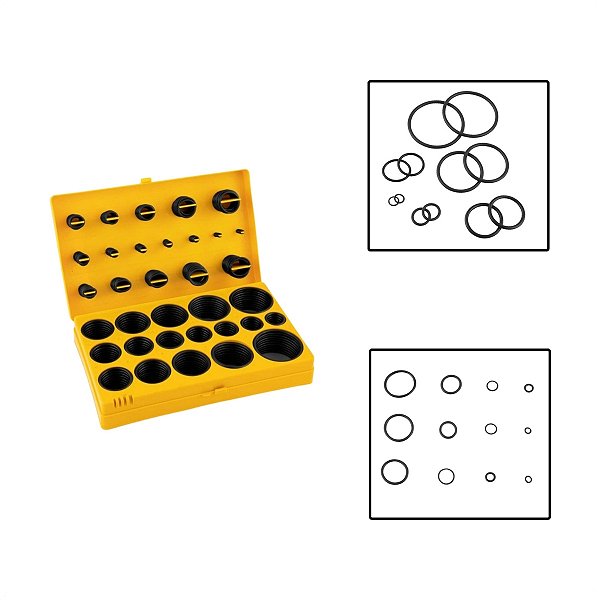 Jogo Estojo Anéis Vedação/Oring 419 Peças